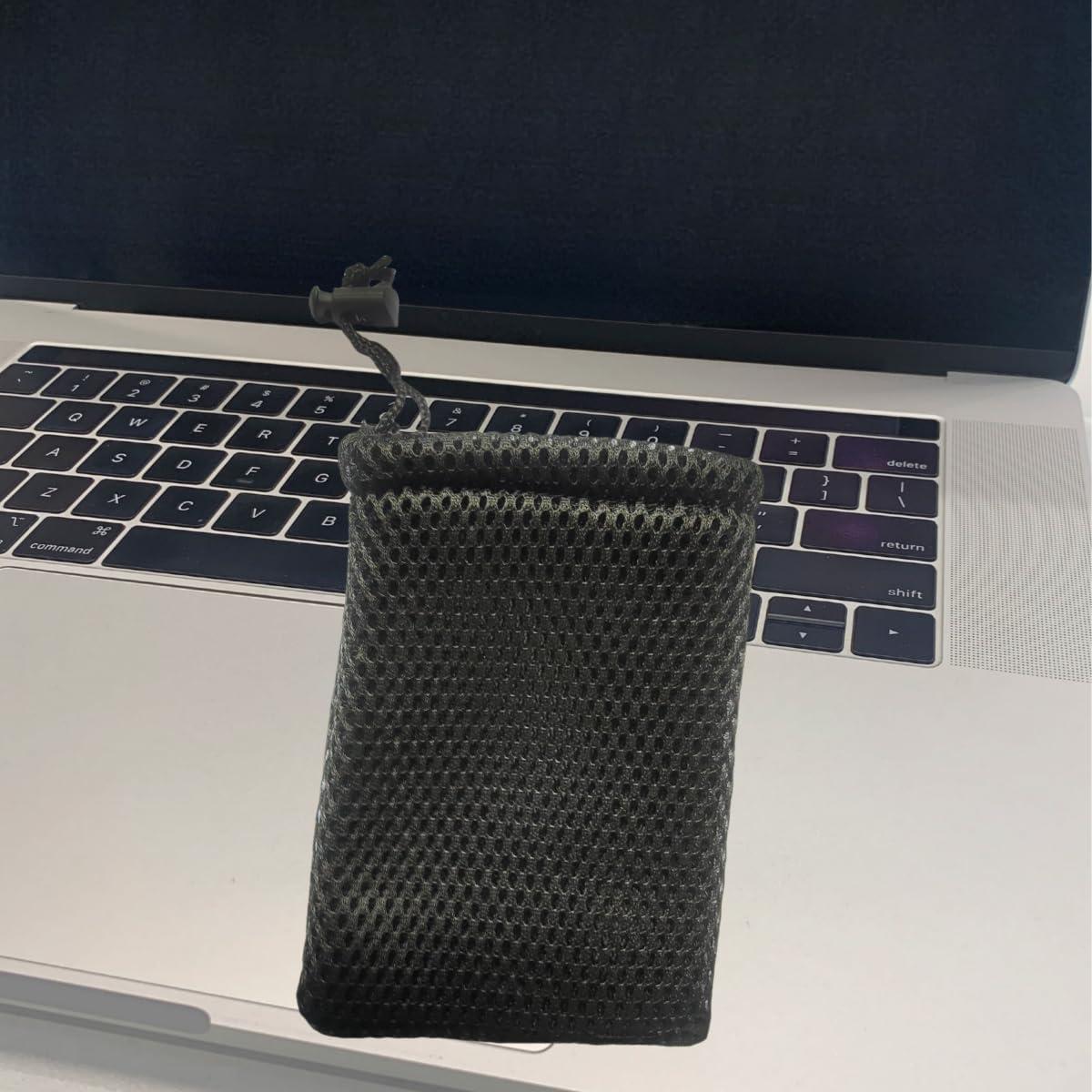 Bolsas de Malla de Nylon Negras con Cierre de Cordón 8 Pcs