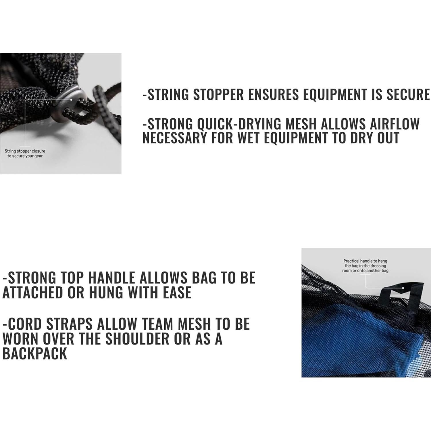 Mochila de natación Arena Team Mesh Pool Sack - Negro