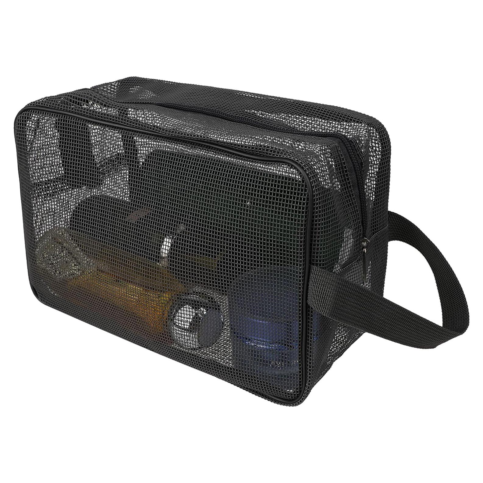 Bolsa de Ducha de Malla Cobee Negra 25x16cm Secado Rápido