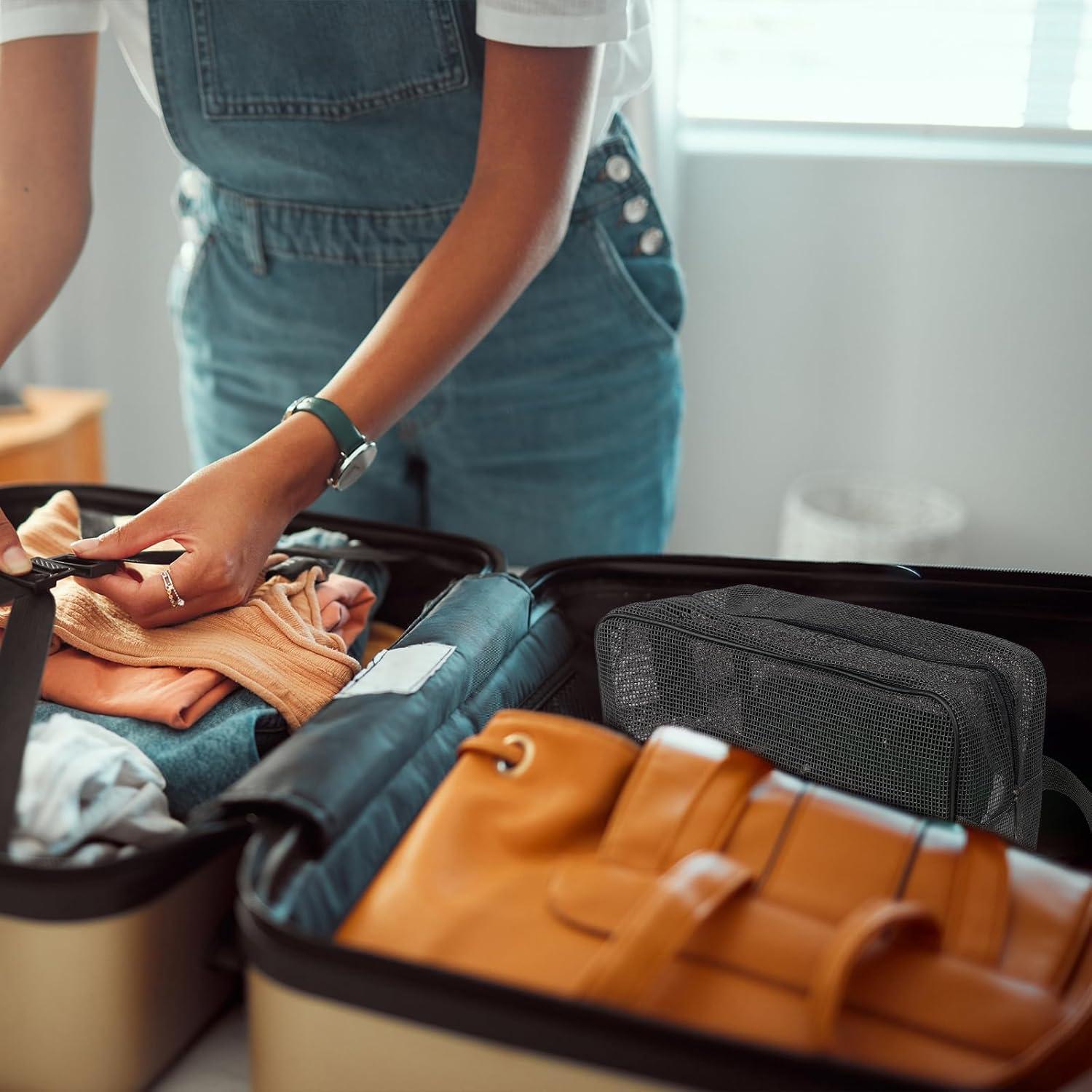 Bolsa de Ducha de Malla Cobee Negra 25x16cm Secado Rápido