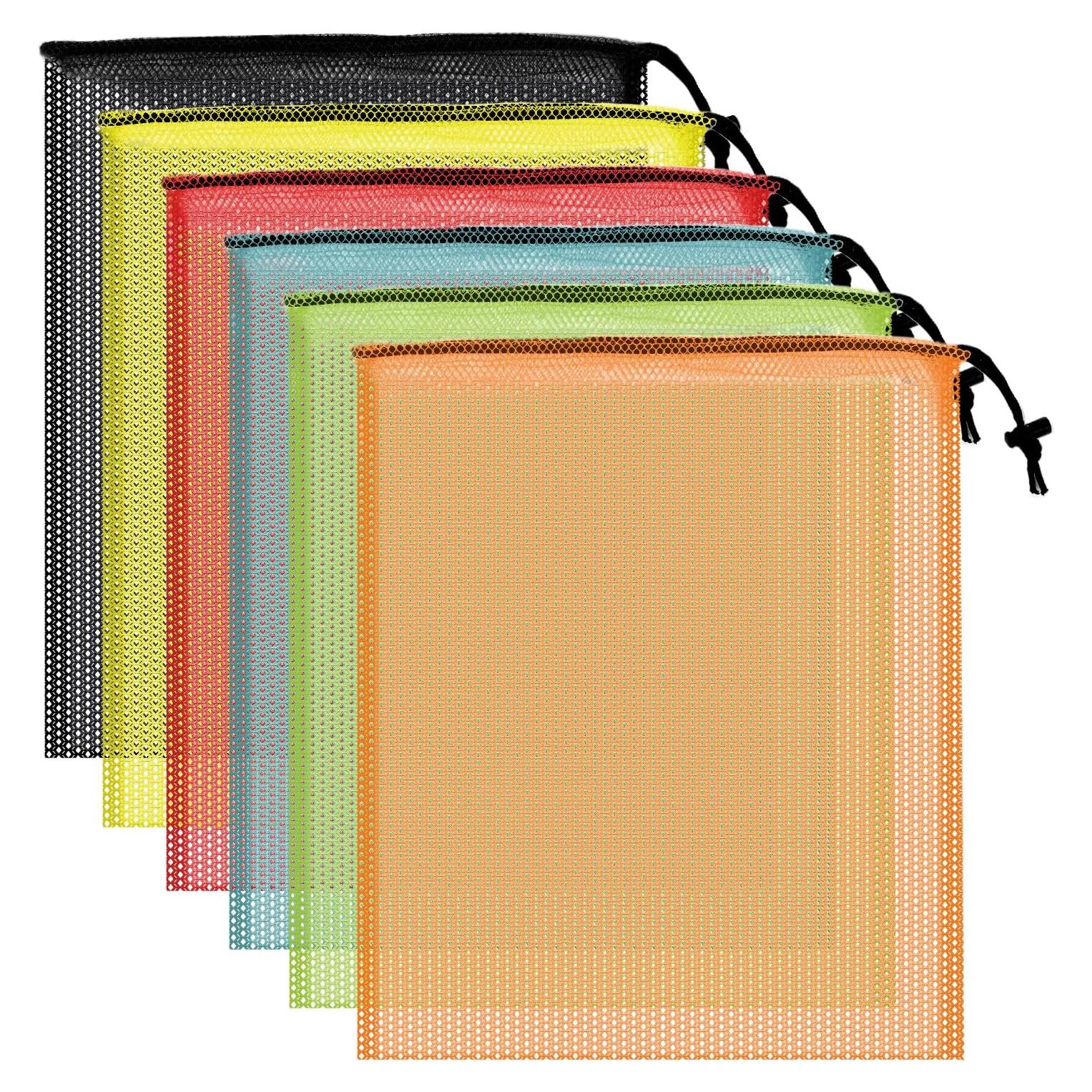 6 Bolsas de Malla con Cierre de Cordón Psyqtsuary 40x34 cm