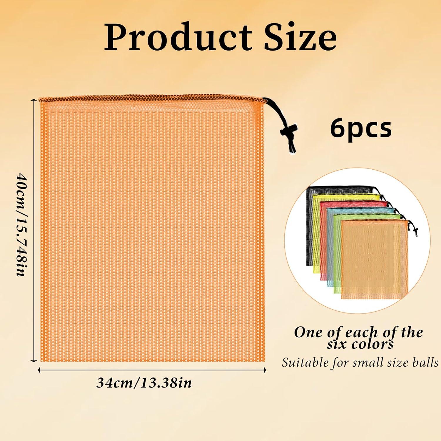 6 Bolsas de Malla con Cierre de Cordón Psyqtsuary 40x34 cm