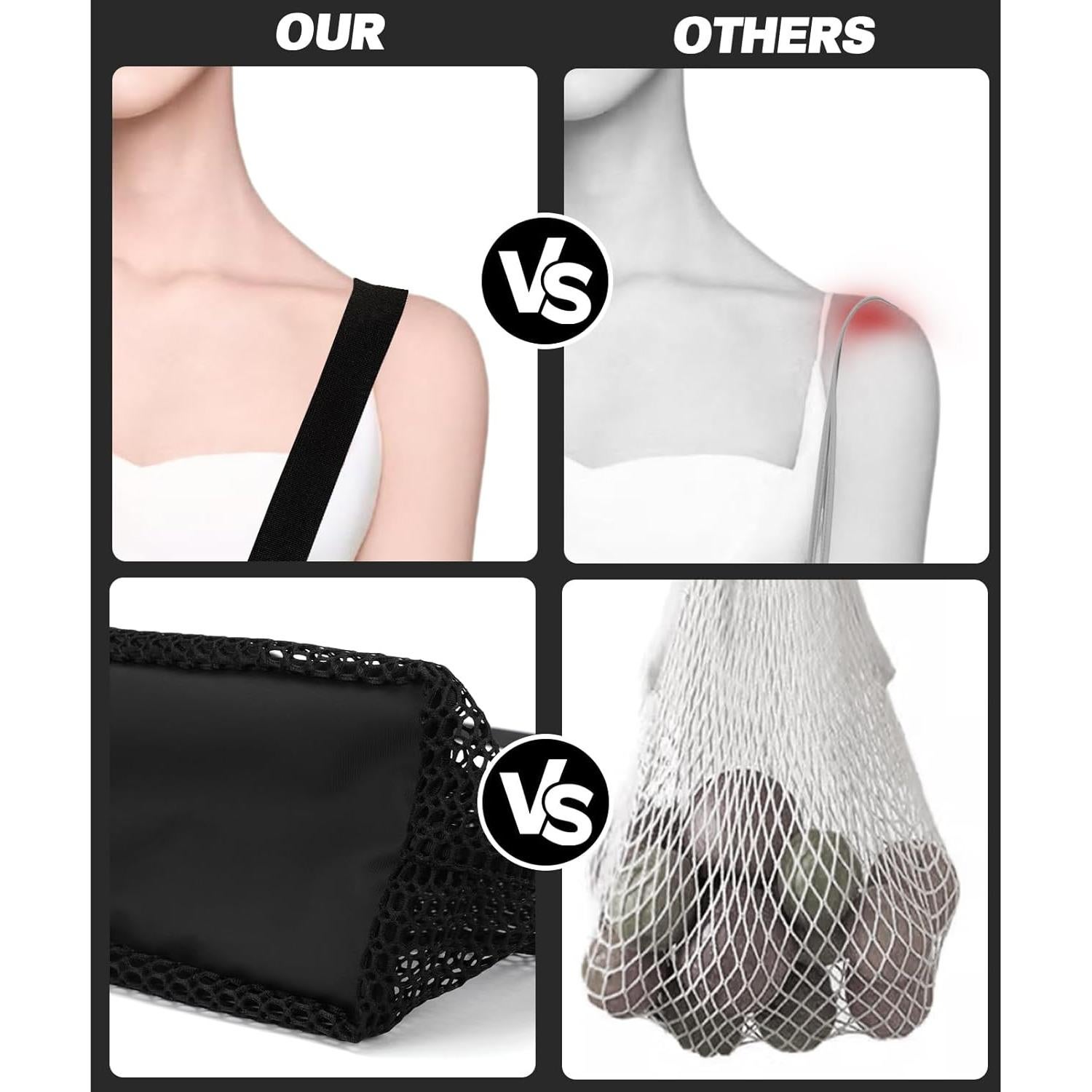 Bolsa de Playa de Malla UYLIA Grande Negra 58.4x40.6cm