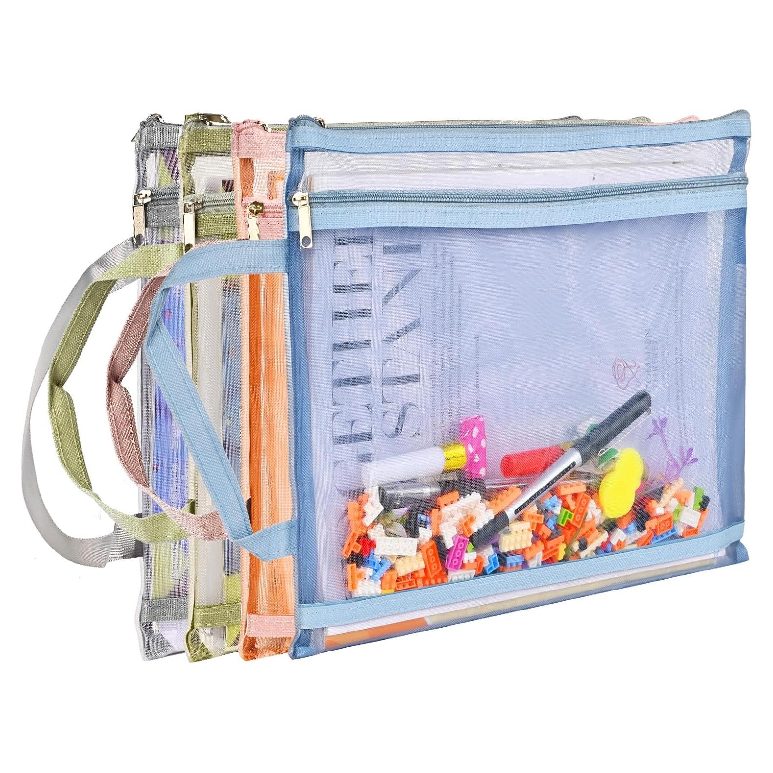 Bolsas de Almacenamiento de Juguetes EMOOULI 4Pcs A4 Malla Nylon