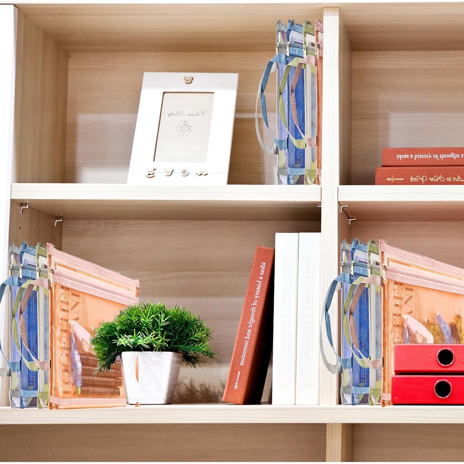 Bolsas de Almacenamiento de Juguetes EMOOULI 4Pcs A4 Malla Nylon