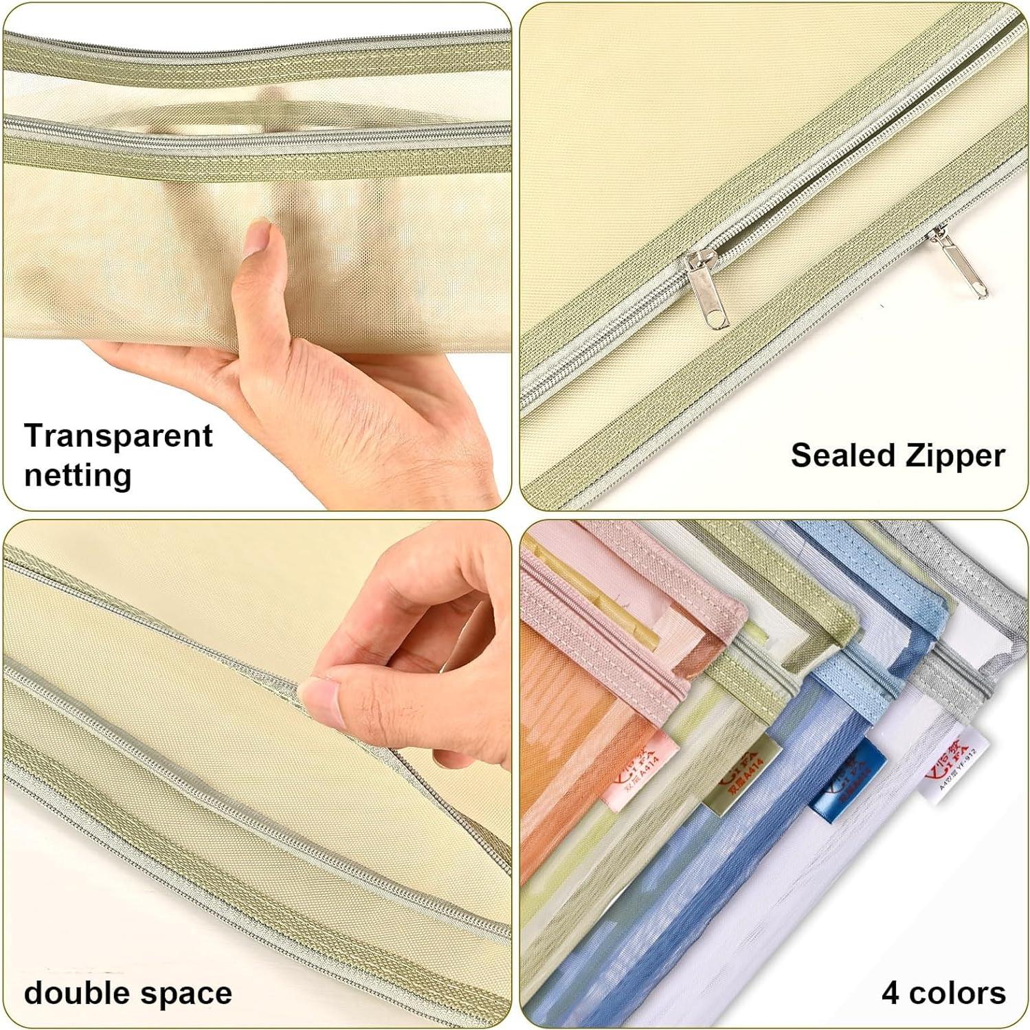 Bolsas de Almacenamiento de Juguetes EMOOULI 4Pcs A4 Malla Nylon