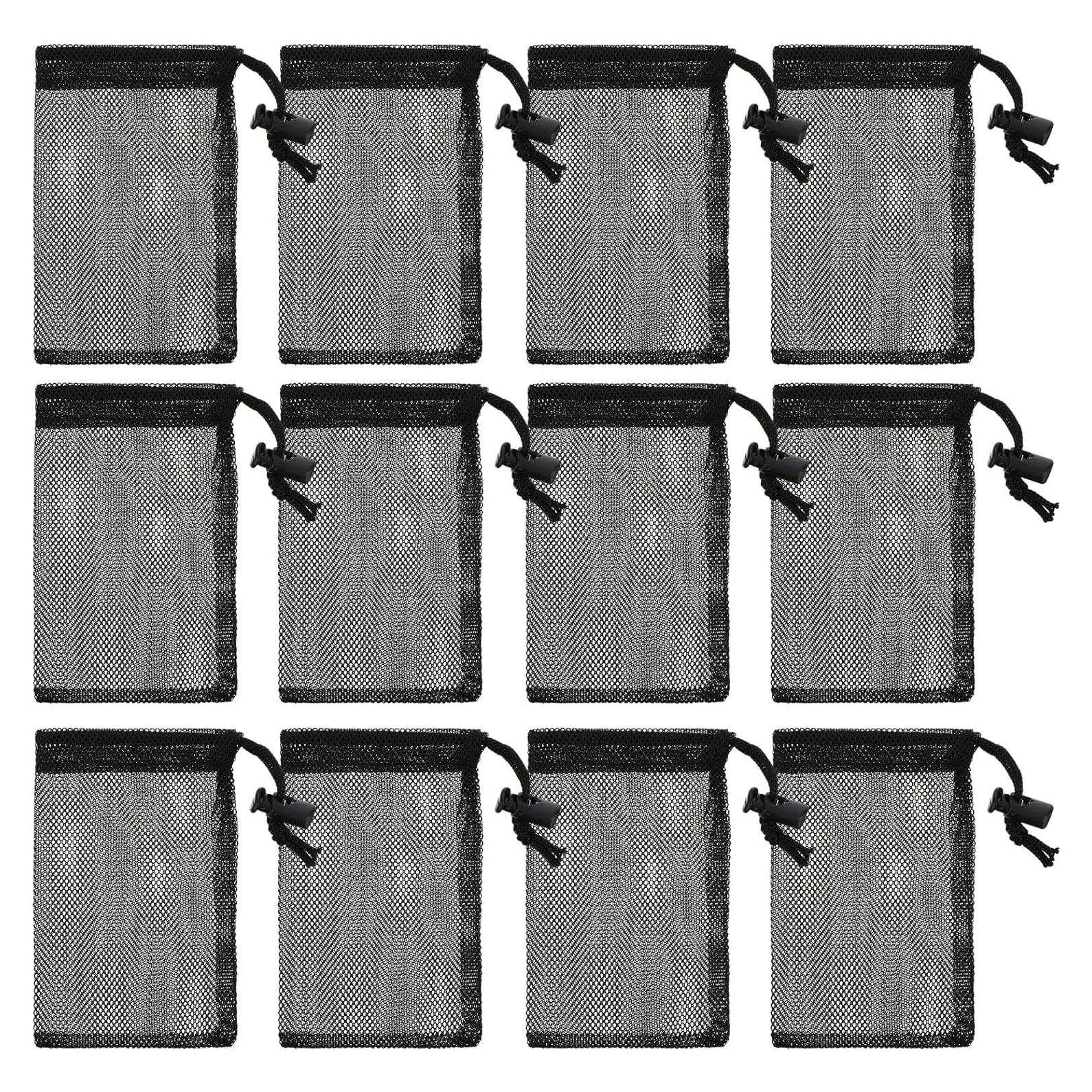 12 Bolsas de Malla Mini MBAIYO con Cierre de Cuerda 15x10cm