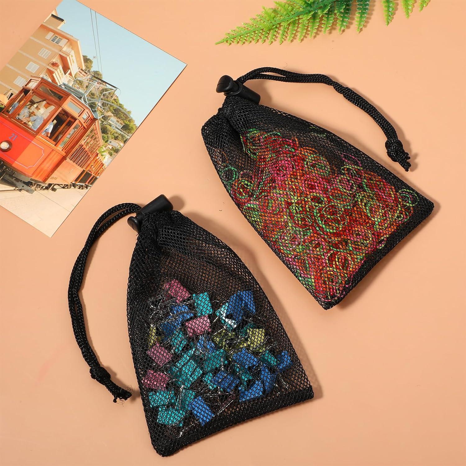 12 Bolsas de Malla Mini MBAIYO con Cierre de Cuerda 15x10cm