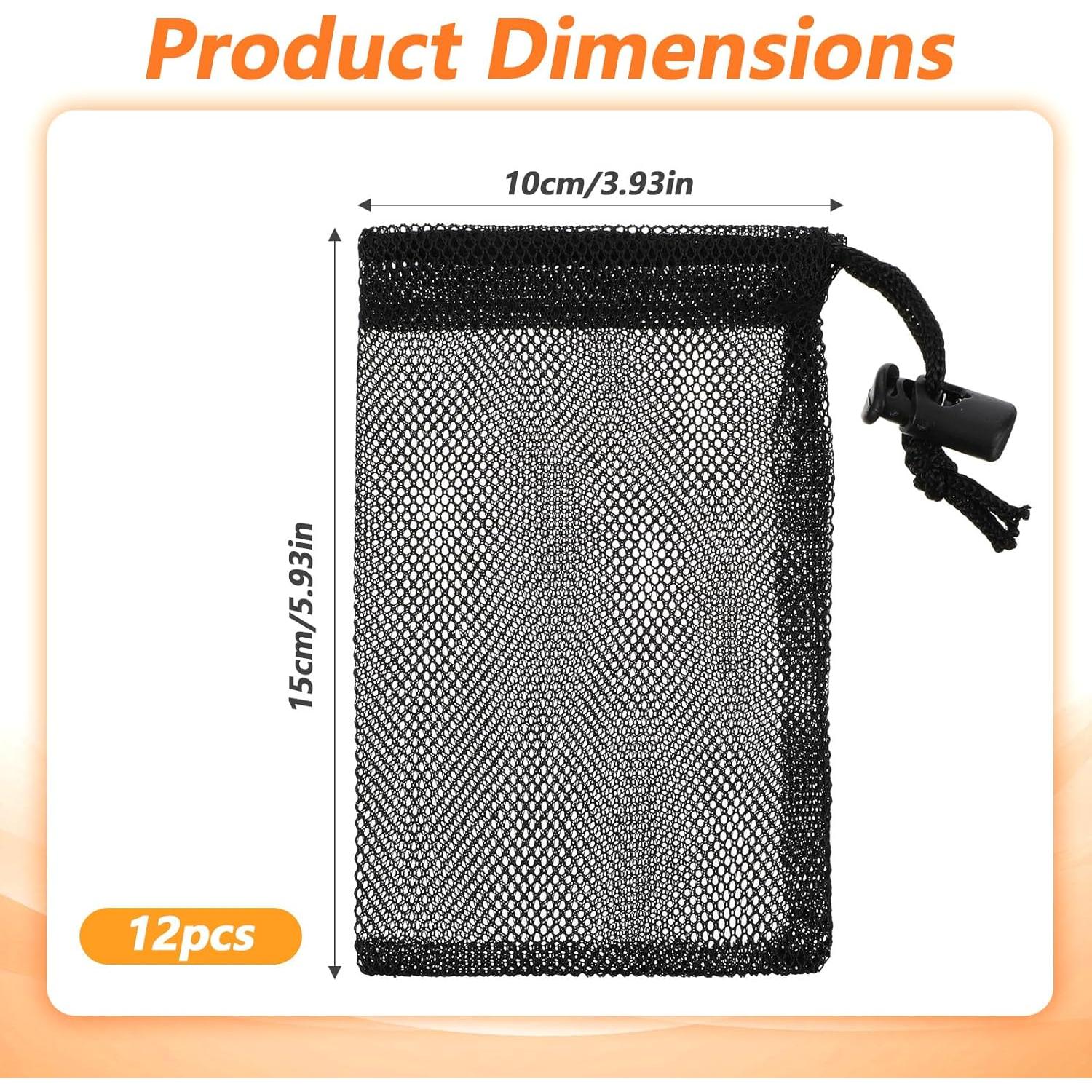 12 Bolsas de Malla Mini MBAIYO con Cierre de Cuerda 15x10cm