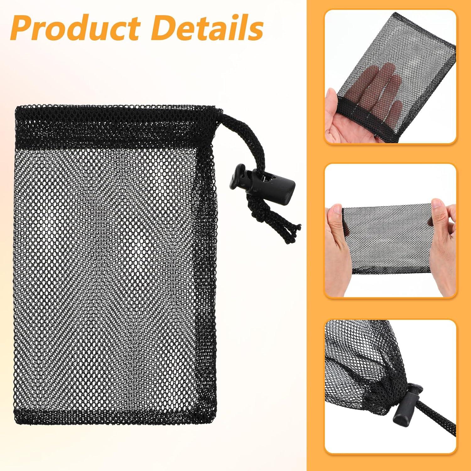 12 Bolsas de Malla Mini MBAIYO con Cierre de Cuerda 15x10cm