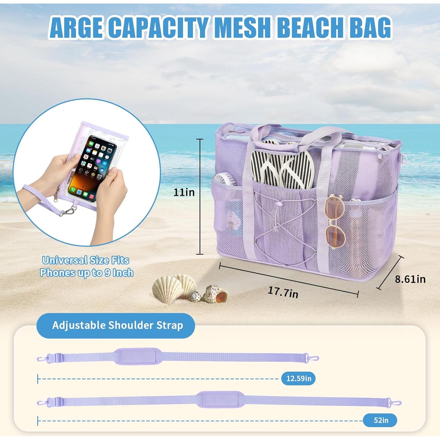 Bolsa de Playa Plegable PIG PIG GIRL Extra Grande Malla 45x28cm