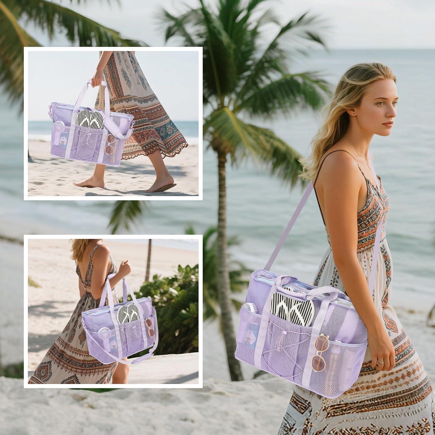 Bolsa de Playa Plegable PIG PIG GIRL Extra Grande Malla 45x28cm