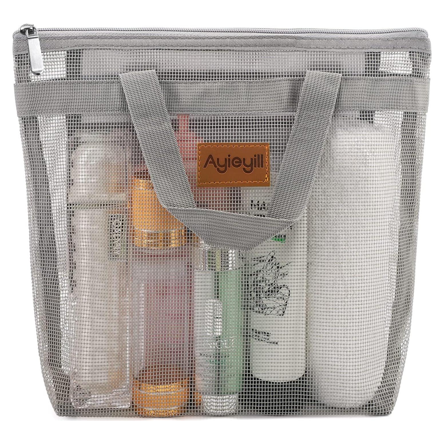 Caddy de Ducha Portátil Ayieyill Gris 26x25 cm Malla Secado Rápido