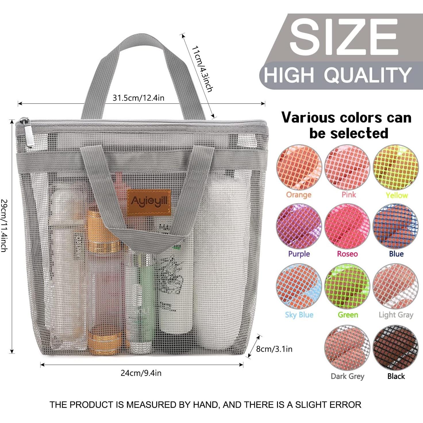 Caddy de Ducha Portátil Ayieyill Gris 26x25 cm Malla Secado Rápido