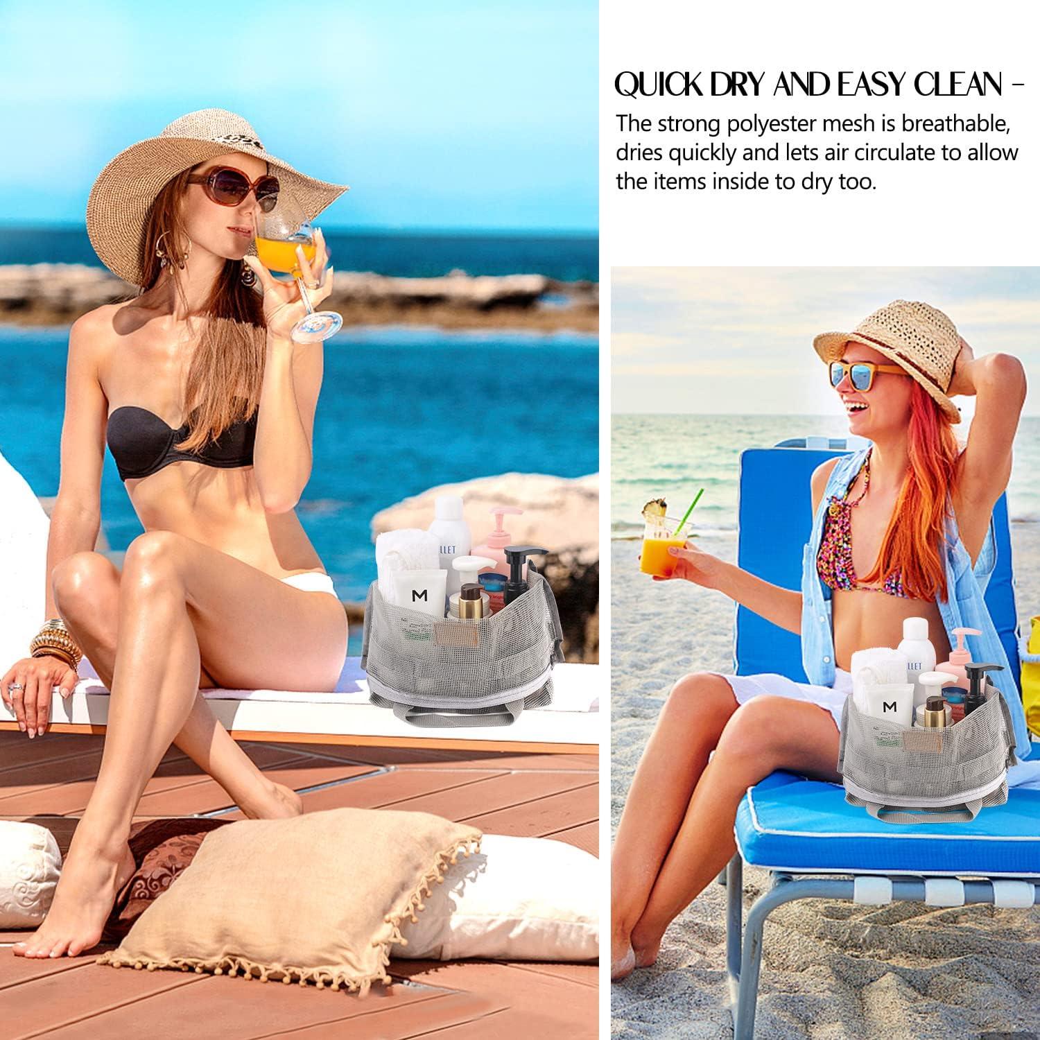 Caddy de Ducha Portátil Ayieyill Gris 26x25 cm Malla Secado Rápido