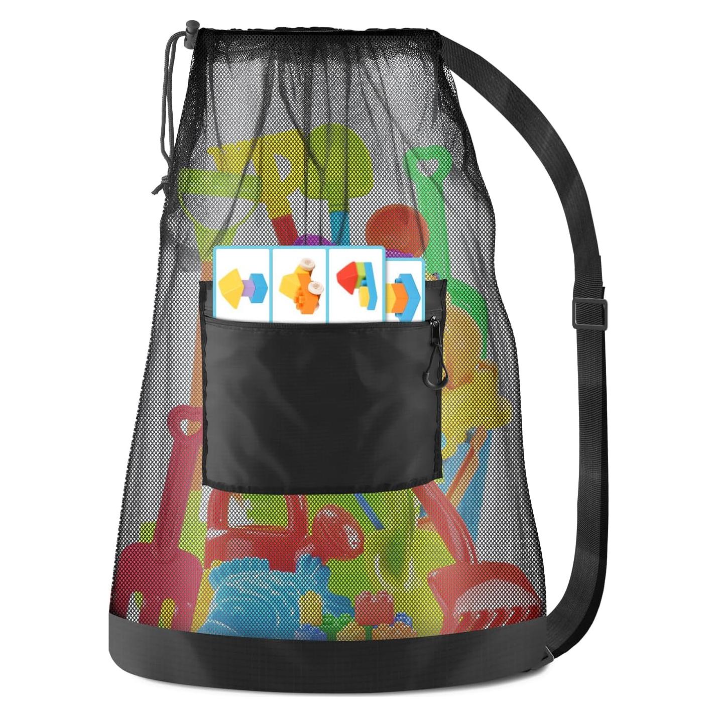 Bolsa de Playa Grande BROTOU con Cierre de Cuerda - Malla Nylon