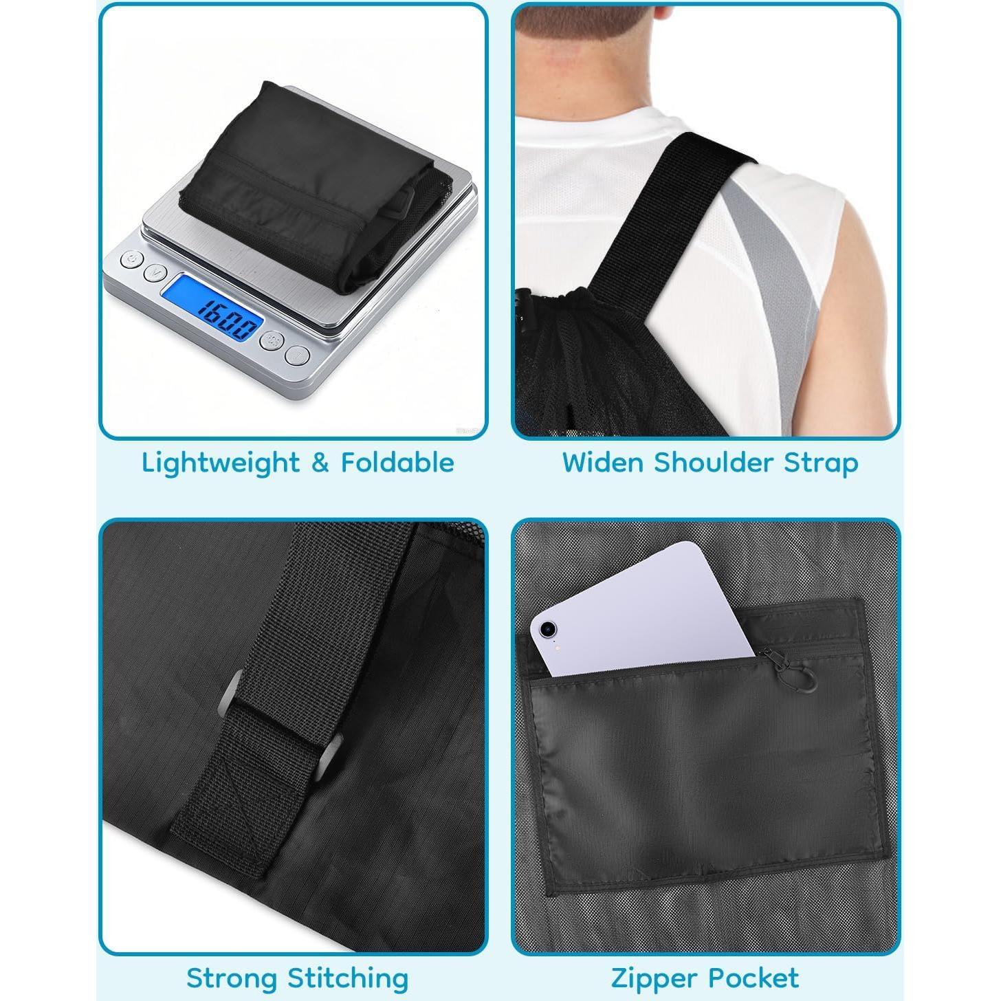 Bolsa de Playa Grande BROTOU con Cierre de Cuerda - Malla Nylon