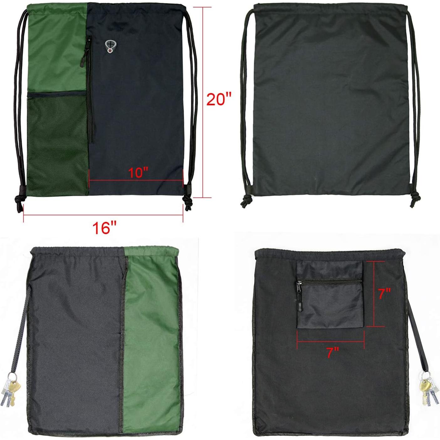 BeeGreen Mochila Deportiva de Cuerda con Cremallera y Bolsillos