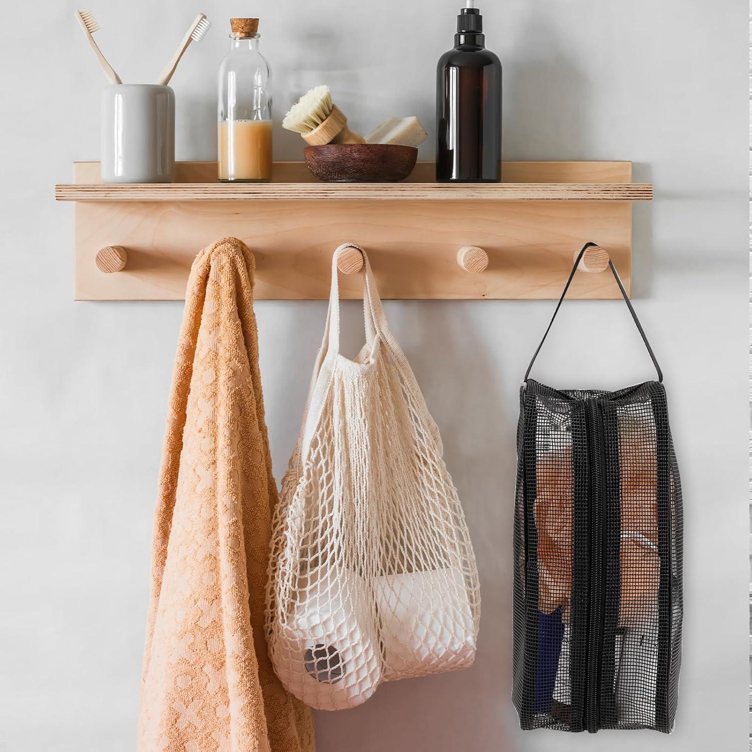 Bolsa de Ducha Portátil Mozeat Negra 25x11x16cm Malla