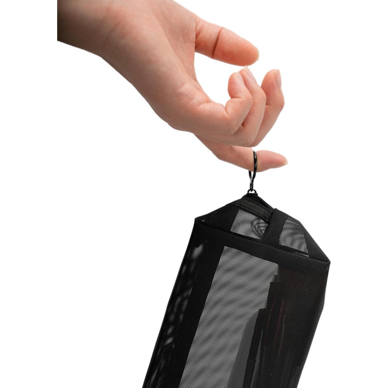 Bolsa de Maquillaje de Malla Portátil TMMB Negra 21.6x8.9x12.7cm