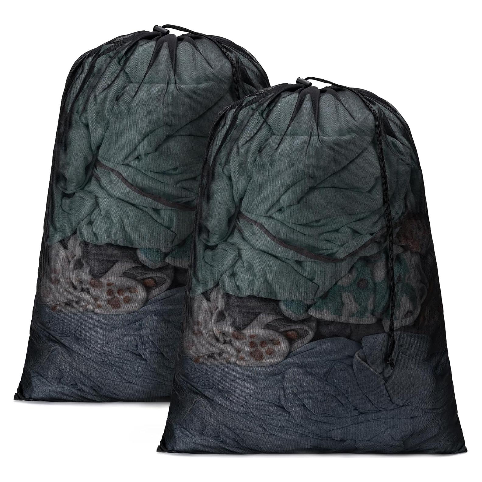 2 Bolsas de Lavandería de Malla XL Aegero 61x91cm Negro