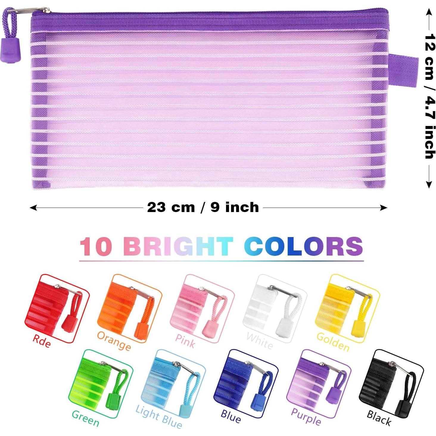 Tamaki Paquete de 10 Bolsas de Malla con Cremallera 23x12cm