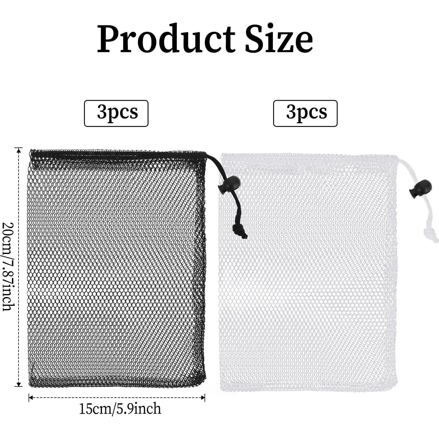 6 Bolsas de Malla con Cuerda Styquenzer 20x15 cm Nylon