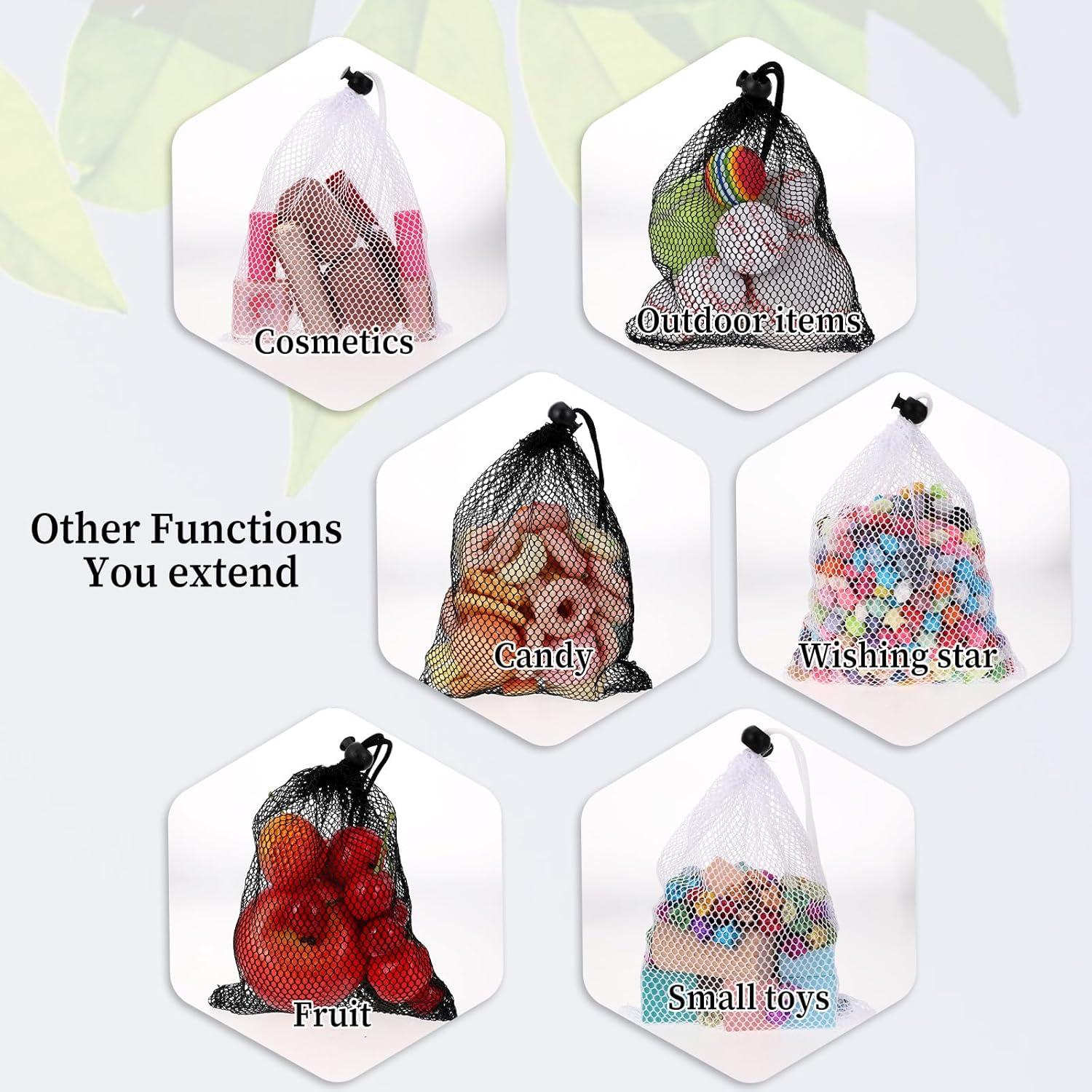 6 Bolsas de Malla con Cuerda Styquenzer 20x15 cm Nylon