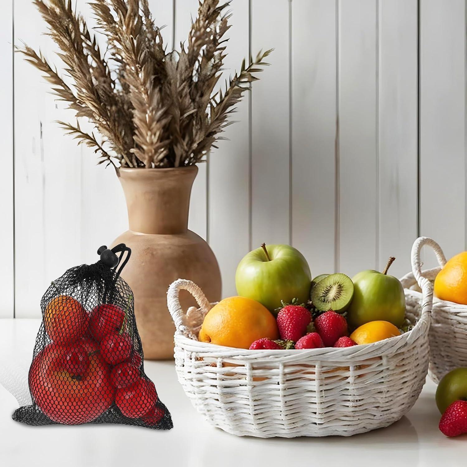 6 Bolsas de Malla con Cuerda Styquenzer 20x15 cm Nylon