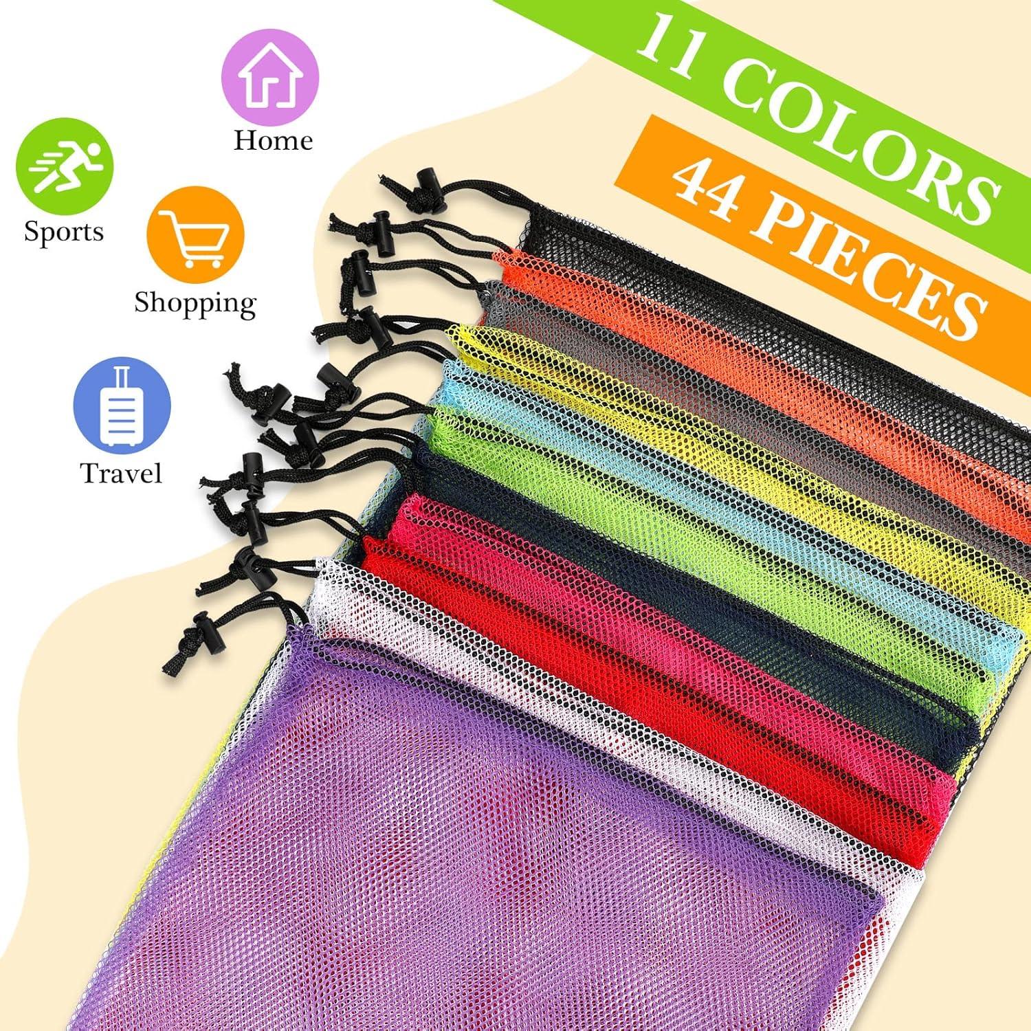 44 Bolsas de Malla Grande Treela 35x40 cm Coloridas para Almacenamiento