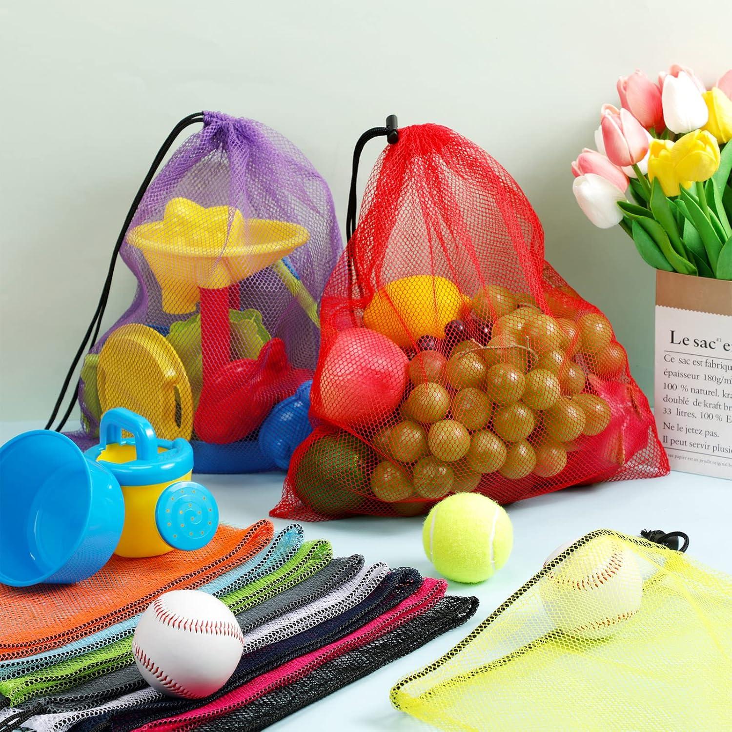 44 Bolsas de Malla Grande Treela 35x40 cm Coloridas para Almacenamiento