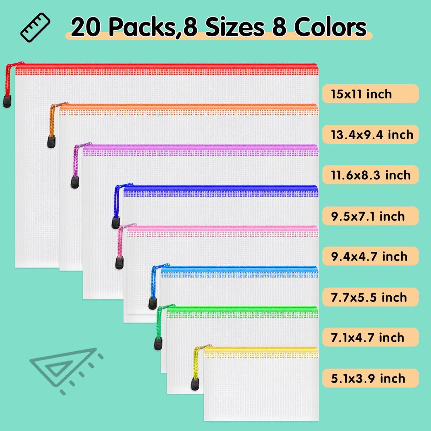 20 Bolsas de Malla con Cremallera Smarpau - Multitamaños y Colores