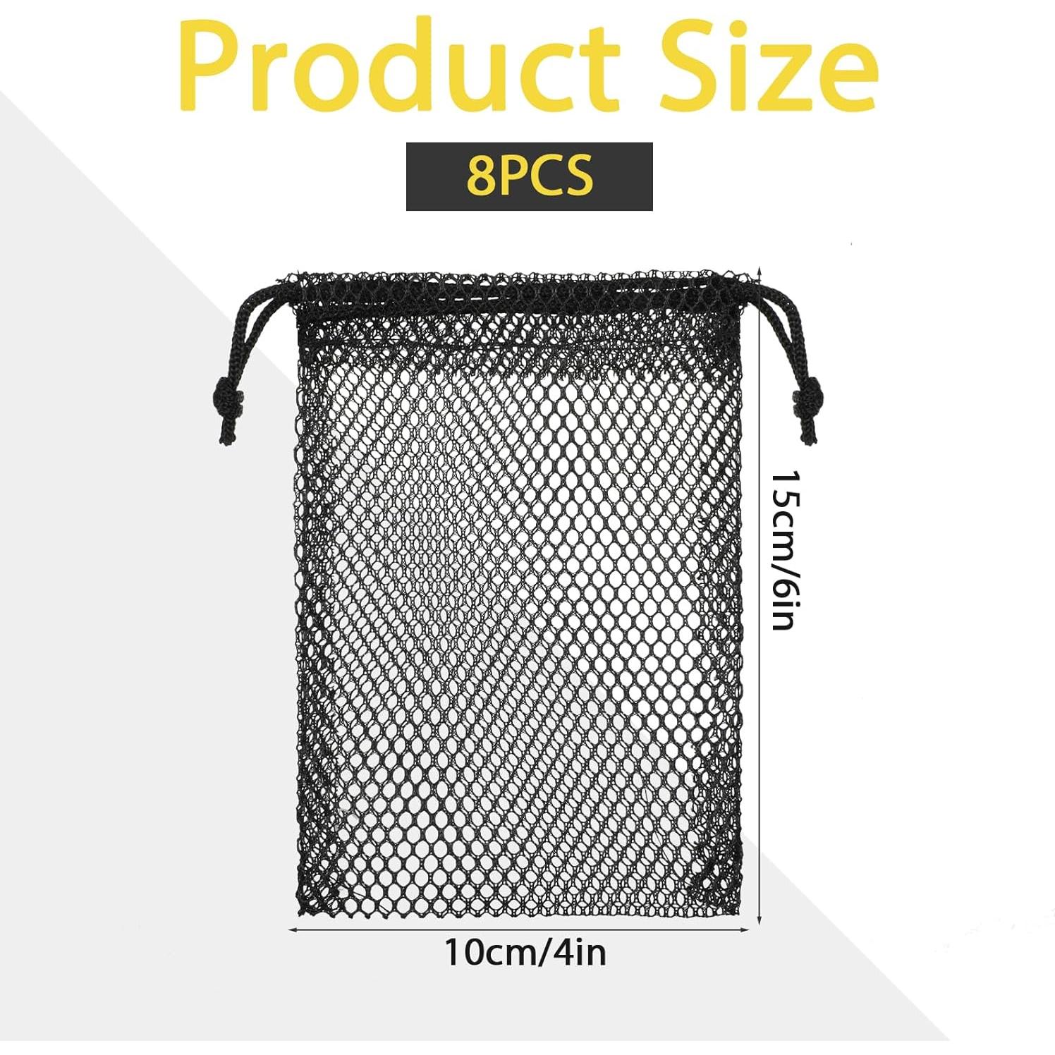 8 Bolsas de Malla de Nylon Aeaocvo 15x10cm con Cierre