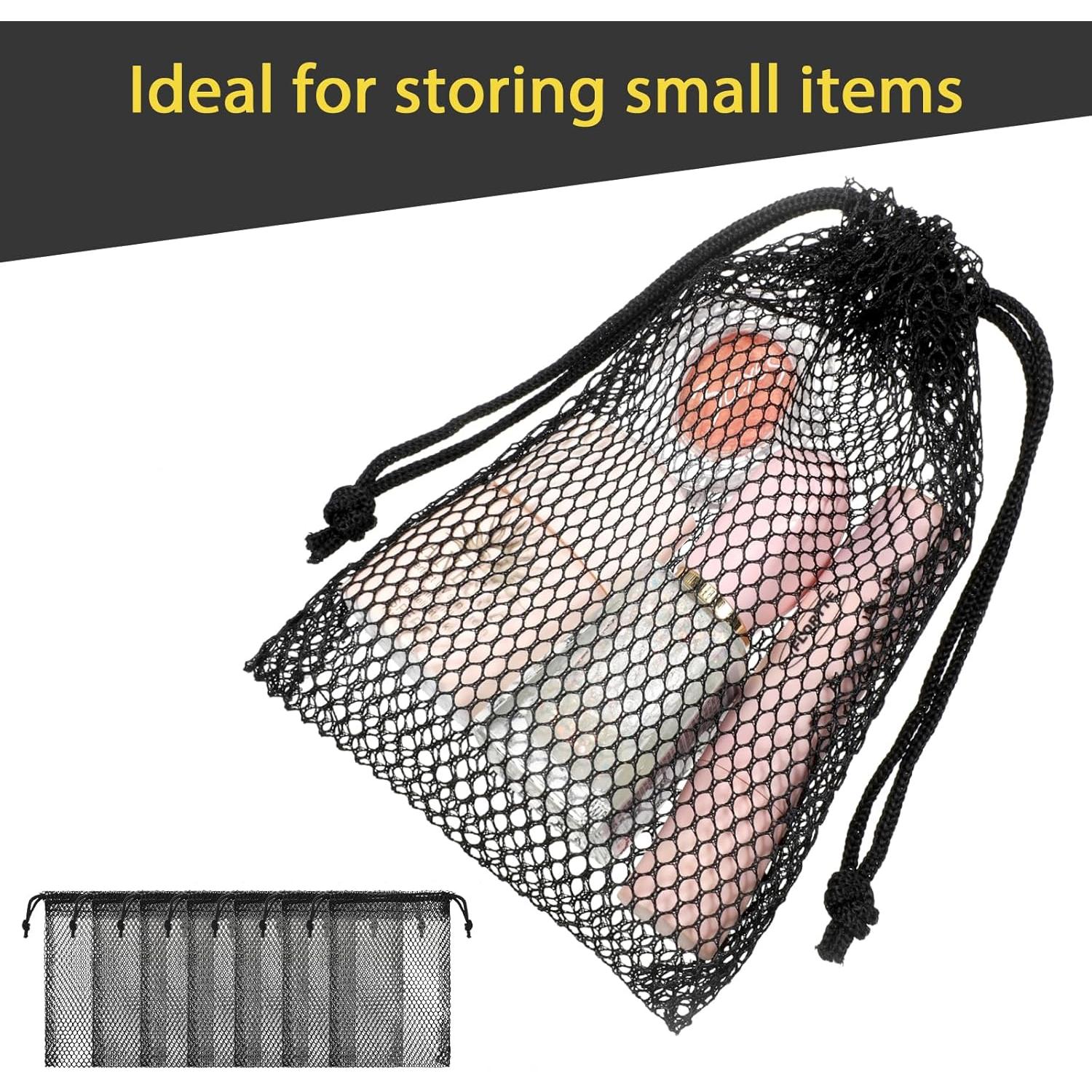 8 Bolsas de Malla de Nylon Aeaocvo 15x10cm con Cierre