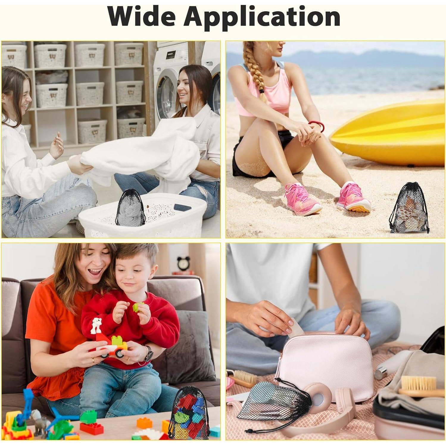 8 Bolsas de Malla de Nylon Aeaocvo 15x10cm con Cierre