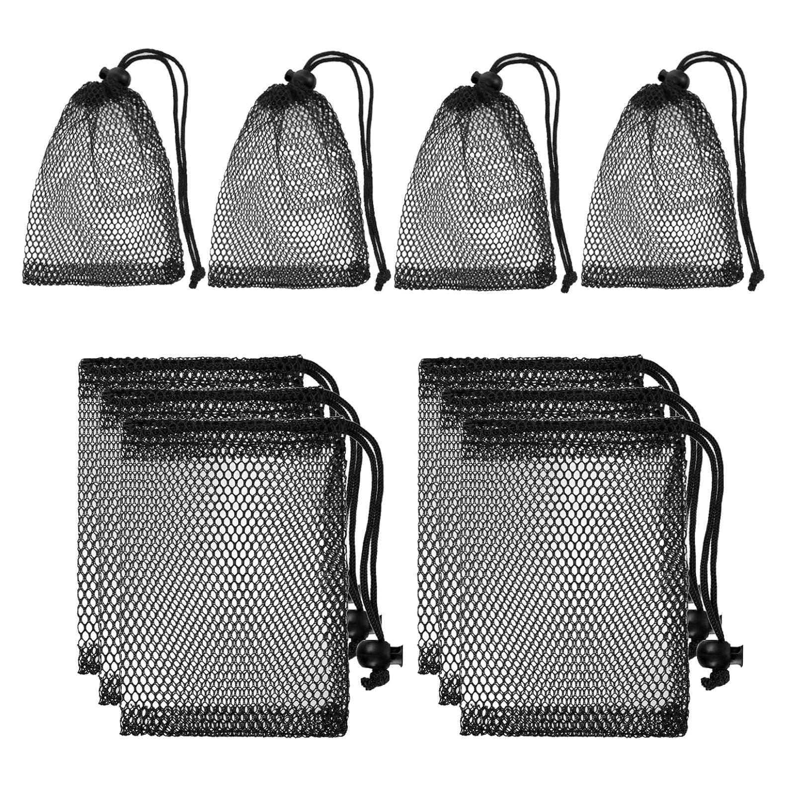 10 Bolsas de Malla Negra con Cierre de Cuerda 20x15 cm YUXIANLB