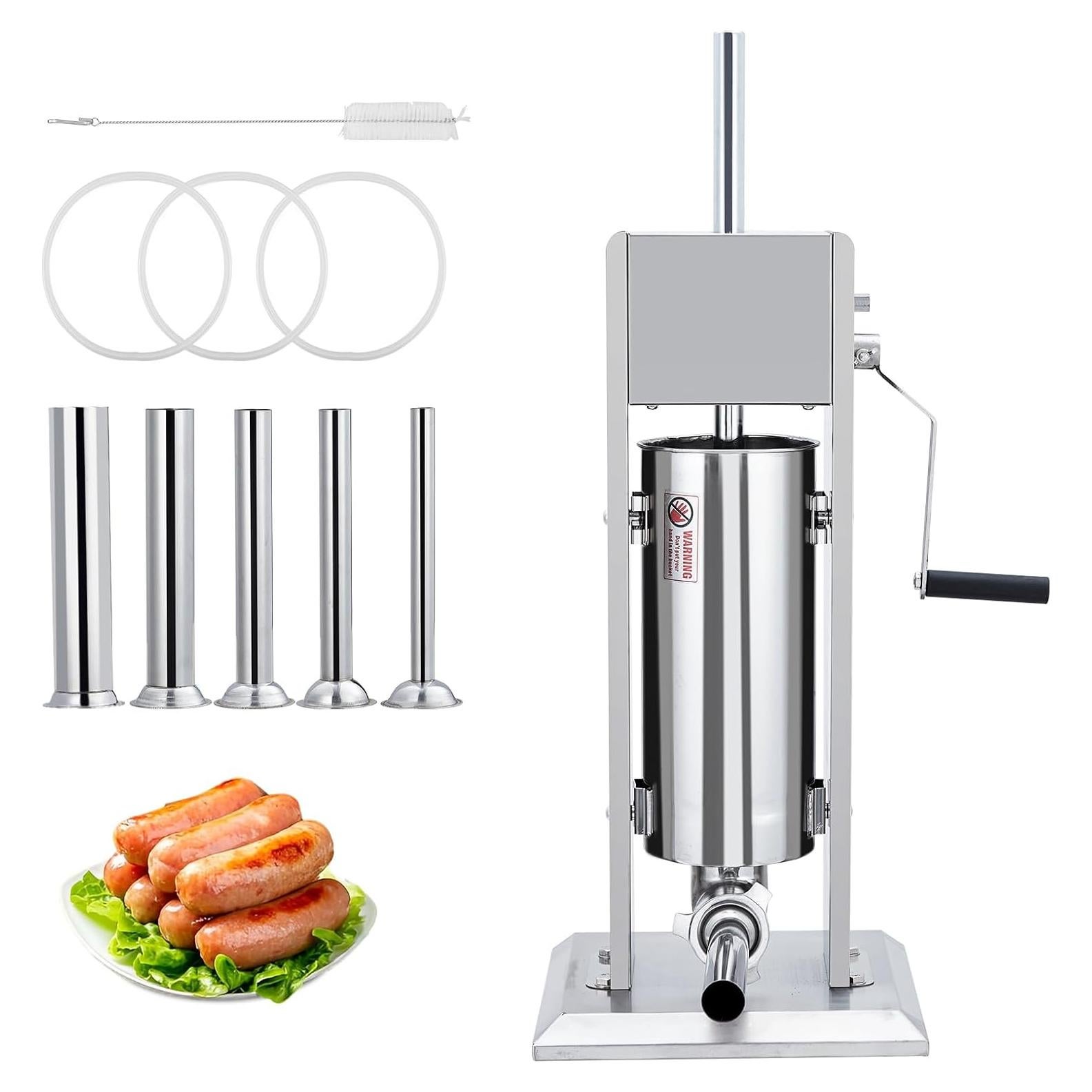 Rellenador de Salchichas GarveeHome 10L Acero Inoxidable Doble Velocidad