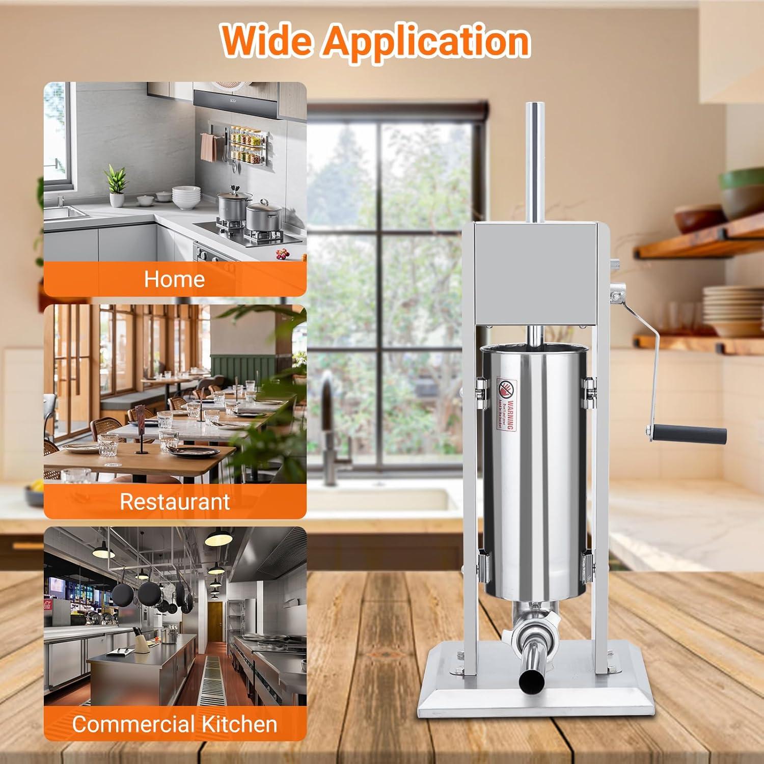 Rellenador de Salchichas GarveeHome 10L Acero Inoxidable Doble Velocidad