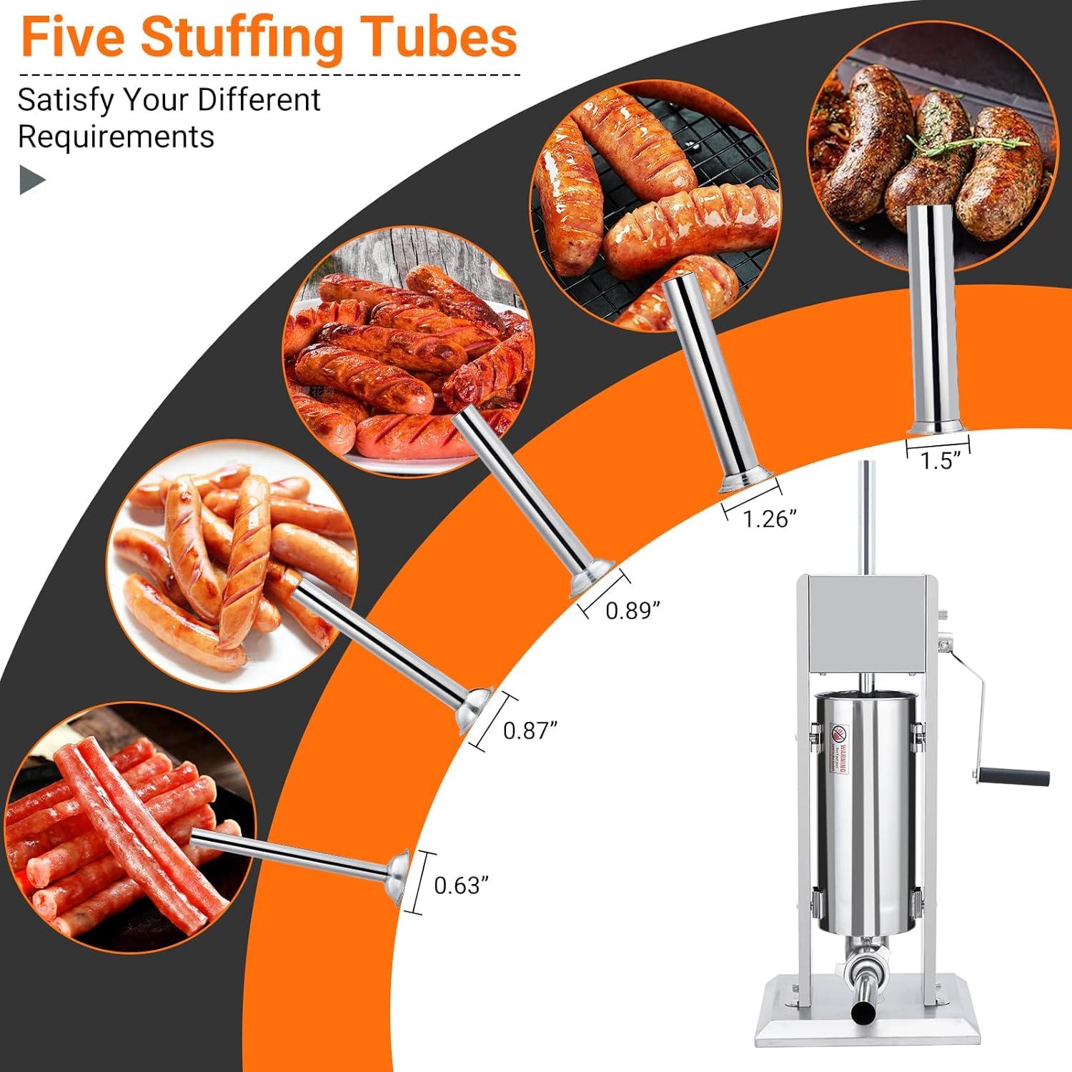 Rellenador de Salchichas GarveeHome 10L Acero Inoxidable Doble Velocidad