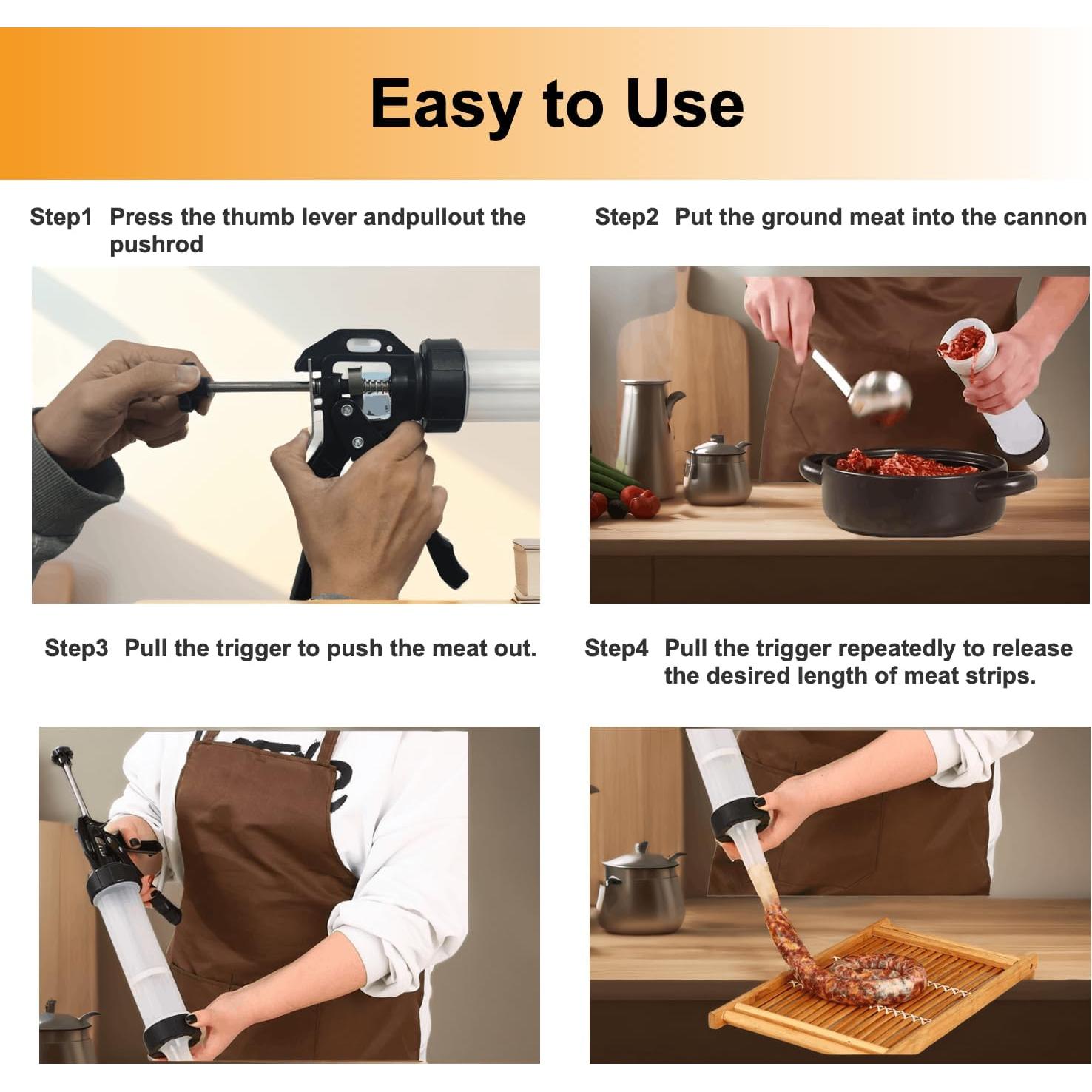 Pistola de Jerky Profesional Glowgath 0.68 kg con Boquillas