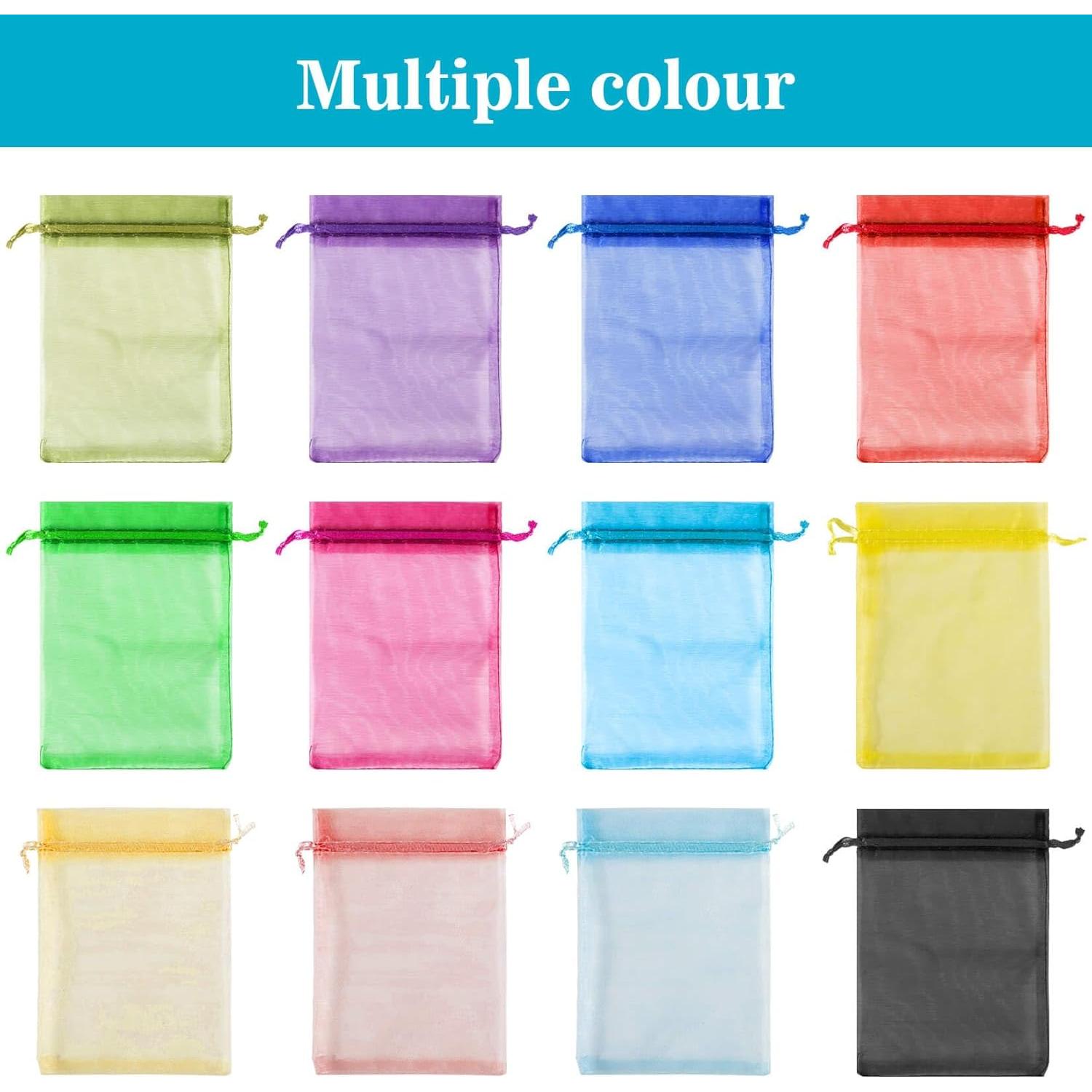Bolsas de Organza Sukh 120PCS 10x15cm Multicolor con Cierre