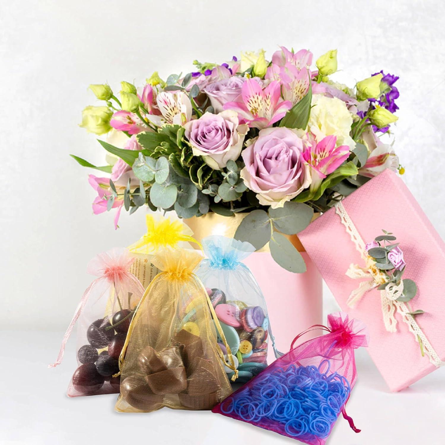 Bolsas de Organza Sukh 120PCS 10x15cm Multicolor con Cierre