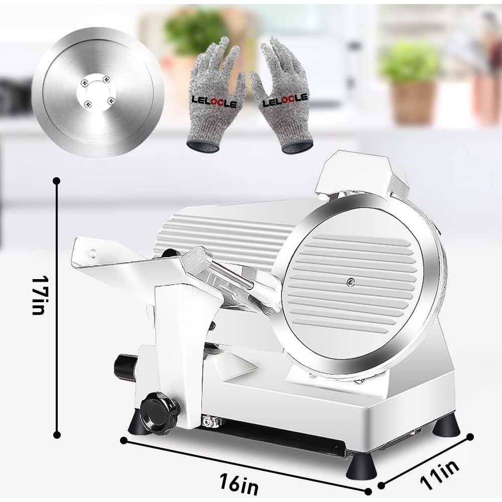 Cortadora de Carne Eléctrica LELOCLE 340W 25.4cm Cuchilla Acero