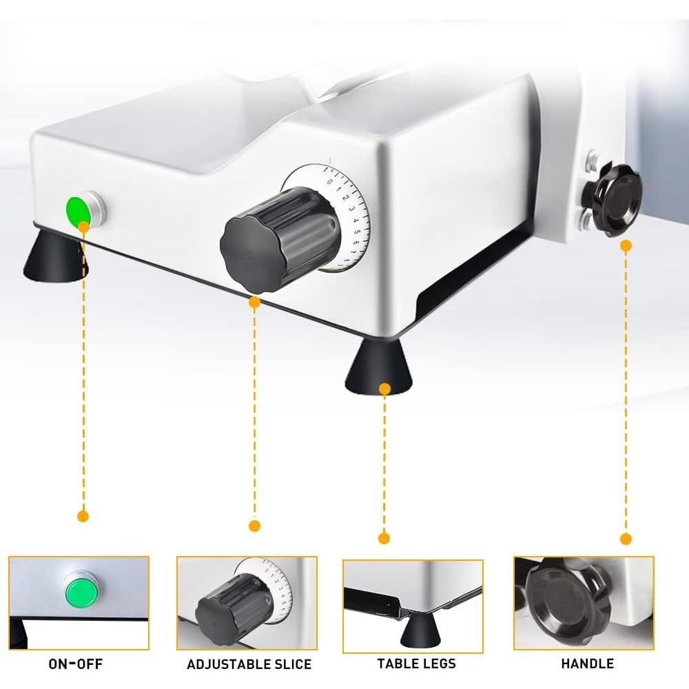 Cortadora de Carne Eléctrica LELOCLE 340W 25.4cm Cuchilla Acero