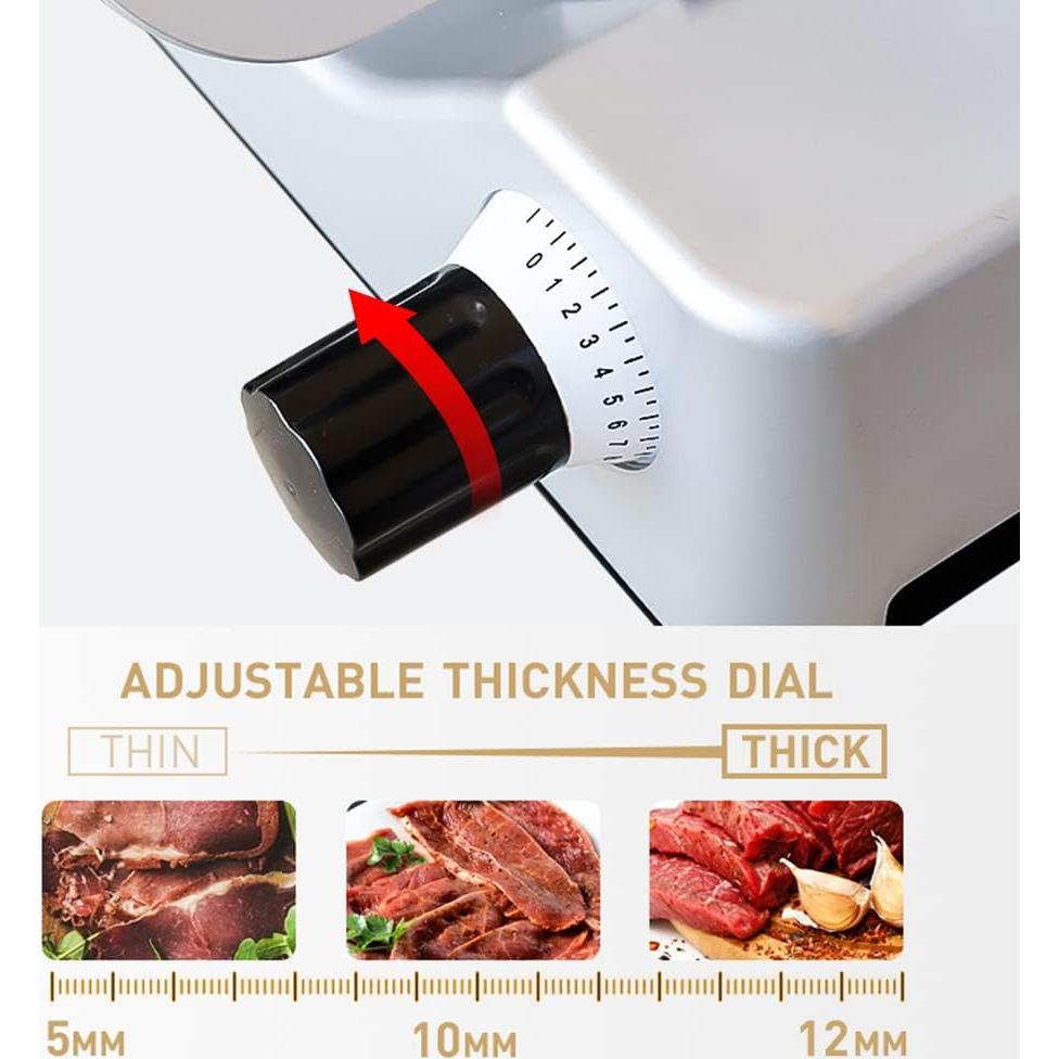 Cortadora de Carne Eléctrica LELOCLE 340W 25.4cm Cuchilla Acero