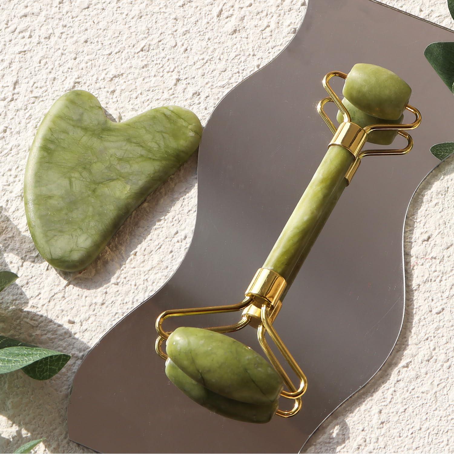 Rodillo de Jade y Gua Sha Huefull para Cuidado Facial