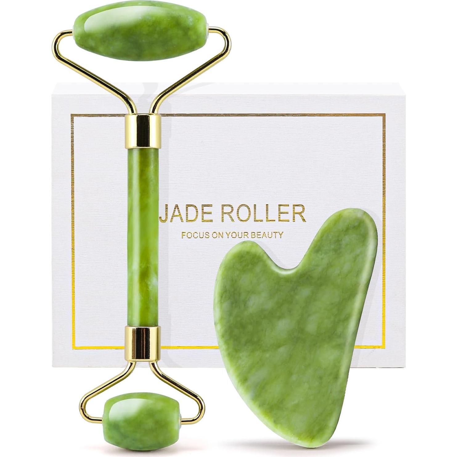 Rodillo de Jade y Gua Sha Huefull para Cuidado Facial