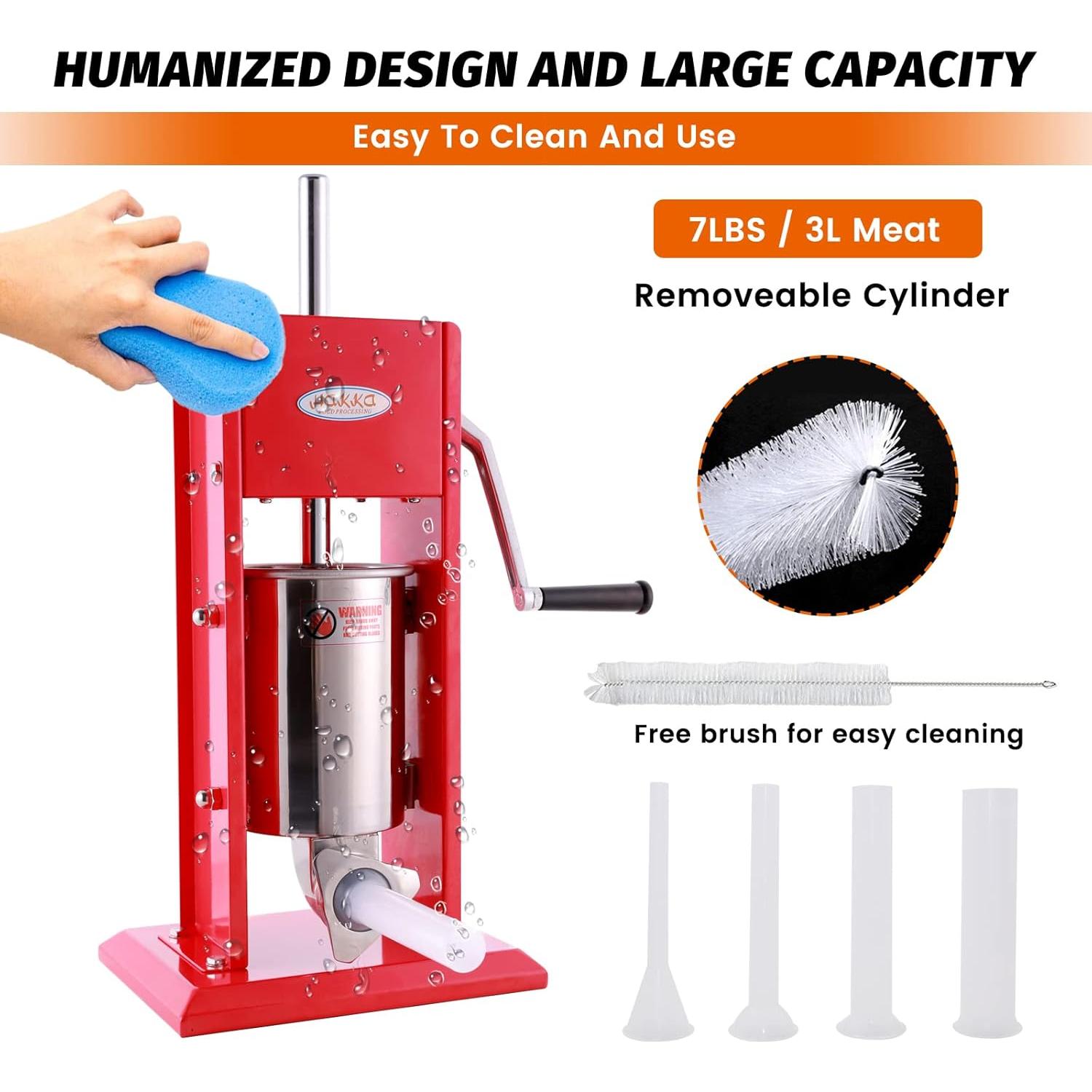Embutidora de Salchichas Hakka Vertical 3L Acero Inoxidable