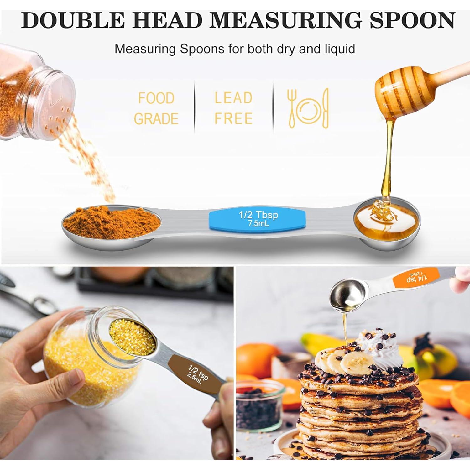 Juego de Tazas y Cucharas Medidoras Wildone 21 Piezas Acero Inoxidable