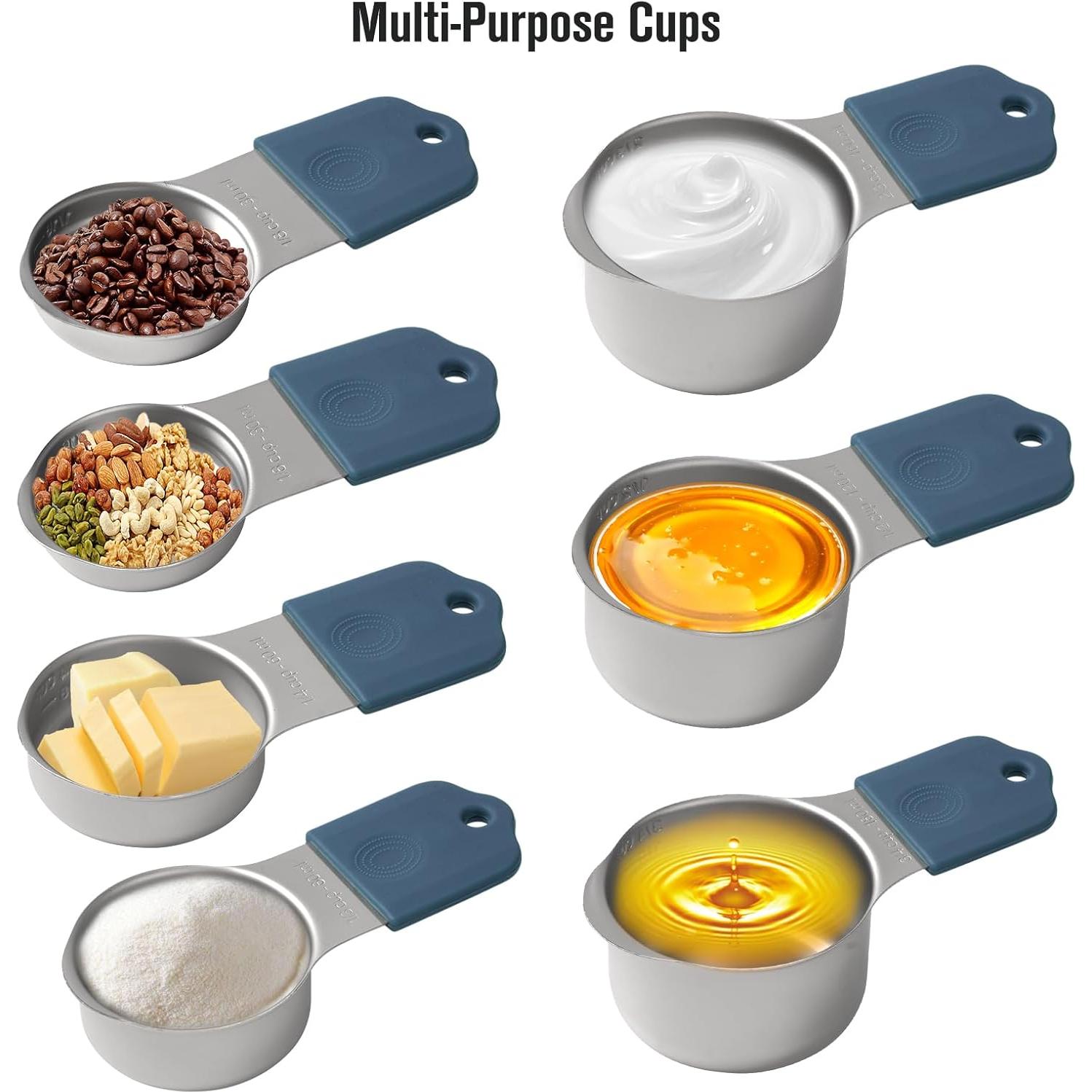 Juego de Tazas y Cucharas Medidoras Magnéticas Yanduxia 16 Piezas